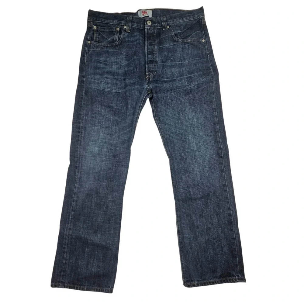 Vtg Levi's 501 Original Jeans Mens 34x30 Dark Wash Blue Straight Leg Denim